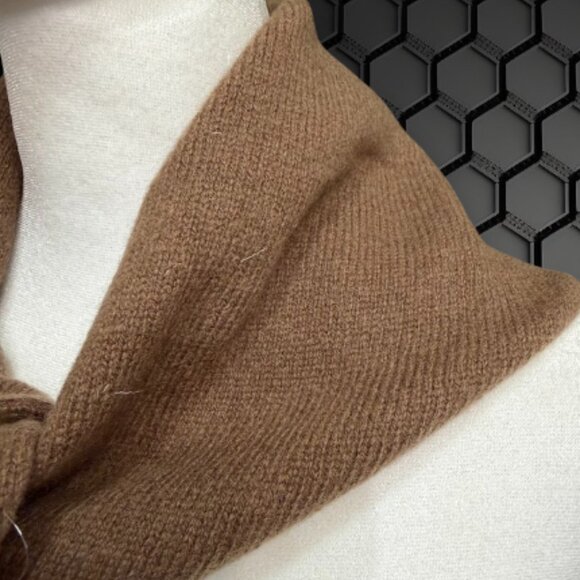 Brown 100% Wool Shawl Wrap Scarf Soft - Picture 4 of 5
